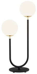 Argon 7072 - Stolná lampa FERRONE 2xE14/7W/230V čierna/biela/zlatá