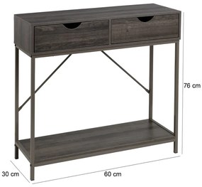Hnedý konzolový stolík 30x80 cm – Casa Selección
