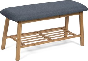 Noela Bambusová lavica s látkovým poťahom BENCA šedá