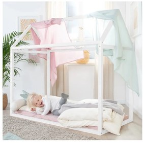 Biela domčeková detská posteľ 70x140 cm Montessori – Roba