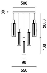 LED Luster na lanku LED/60W/230V 3000K