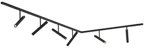 Moderný koľajnicový systém čierny so 6 bodovými svetlami čierny 1-fázový - Slimline Avery