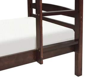 Poschodová posteľ 90 x 200 cm tmavé drevo REGAT Beliani