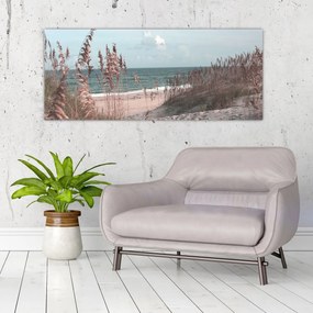 Obraz - Ružová pláž (120x50 cm)