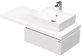 Skrinka do kúpeľne s umývadlom Intedoor DESK 3D biela matná 120,5 x 44,4 x 50,2 cm DE 54 3D 120 P STORM 1Z A8916