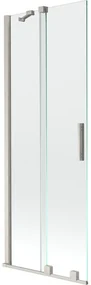 Mexen Velar, 2-krídlová posuvná vaňová zástena 75 x 150 cm, 8mm číre sklo, brúsená oceľ, 896-075-000-01-97
