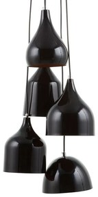 Závesná kovová lampa s 5 žiarovkami čierna SAVIO Beliani