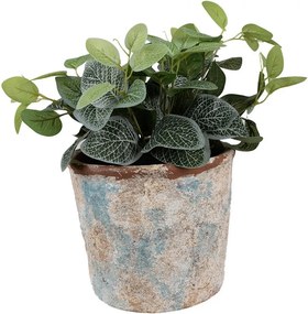 Dekoratívny béžovo-modrý antik terakotový džbán Teracci - Ø 23*20 cm