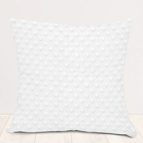 Biante Detská obliečka na vankúš Minky 3D bodky MKP-016 Krémovo biela 50 x 50 cm