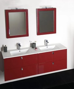 Sapho, Kúpeľňový set MITRA 120, dvojumývadlo, bordo, KSET-007