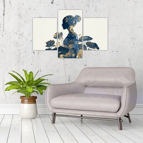 Obraz - Mramorový profil ženy (90x60 cm)