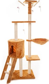 Škrabadlo pro kočky Hawaj 138 cm | červeno-hnědá