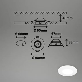 Briloner 7598036 -SADA 3x LED Koupelnové podh. svítidlo LED/4,9W/230V IP44 biela