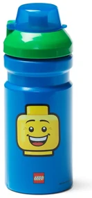 Modrá fľaša na vodu so zeleným vekom LEGO® Iconic, 390 ml