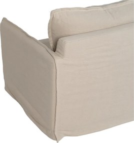 Krémová ľanová pohovka 200 cm – Ixia