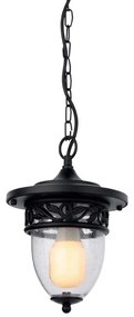 Redo 9399 - Vonkajší luster na reťazi BASEL 1xE27/42W/230V IP44 čierna