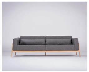 Tmavosivá pohovka s konštrukciou z dubového dreva Gazzda Fawn, 240 cm