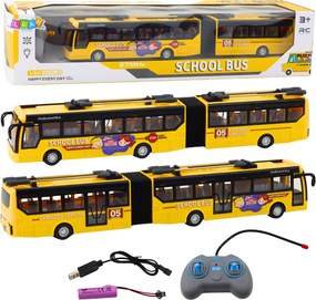 LEAN Toys Školský kĺbový autobus trolejbus RC 1:32 žltý