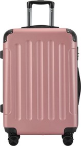 Stredný kufor so 4 kolieskami 65x44,5x27 cm, veľkosť M, farba Rose Gold