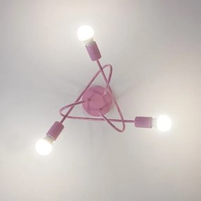 Prisadený luster OXFORD 3xE27/15W/230V ružová