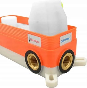 Rea Lungo, podomietková sprchová súprava s vaňovou výlevkou + box, medená lesklá, REA-P7998