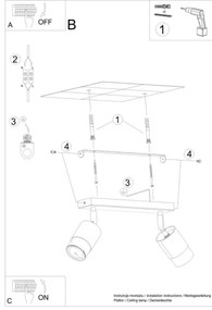 Sollux SL.1070 - Bodové svietidlo NERO 2xGU10/40W/230V čierna/zlatá