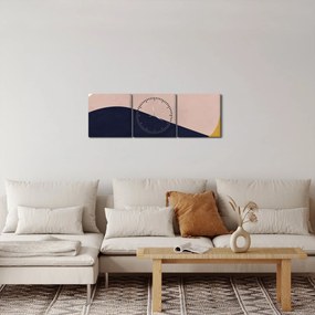 Obraz - Akvarelové hory N⁰2 (s hodinami) (90x30 cm)
