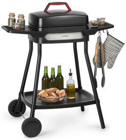 Klarstein Gatsby, elektrický gril, 2000 W, nepriľnavá grilovacia plocha, bočné stolíky, čierny