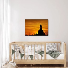 Obraz kostola pri západe slnka (70x50 cm)