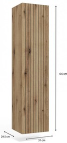 Závěsná koupelnová skříňka Ryfo 31 cm dub evoke