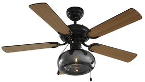 Stropný ventilátor čierny 107,5 cm s ťahovým spínačom - Mistral Busa