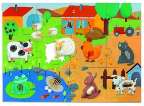 Detské hmatové puzzle Djeco Farma