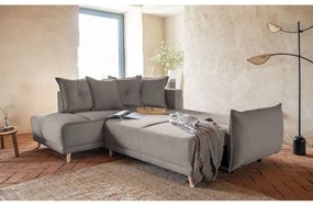 Svetlohnedá menčestrová rozkladacia rohová pohovka (ľavý roh) Lazy Lukka – Miuform