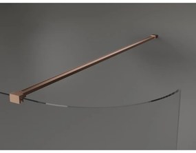 Mexen Kioto, sprchová zástena Walk-In 120 x 200 cm, 8mm číre sklo, medený matný profil, 800-120-101-65-06