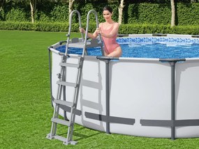 Bazénový rebrík Bestway 132 cm - bezpečný, protišmykový, kovový 58332