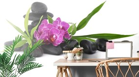 Samolepiaca tapeta fialová orchidea v Zen zátiší - 150x100