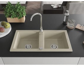 Mexen Mario - drez granitový 82,0x43,6cm, 2-komorový, béžová, 6504822000-69