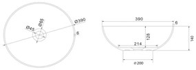 Sapho Sapho, FORMIGO betónové umývadlo na dosku, priemer 39cm, tmavo hnedá, FG315