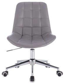 LuxuryForm DESIGN Stolička PARIS na striebornej podstave s kolieskami - šedá