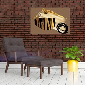 Obraz - Abstrakcia golden brown N⁰2 (90x60 cm)