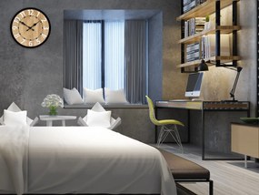 Dřevěné nástěnné hodiny Berlin 33 cm bílé/hnědé