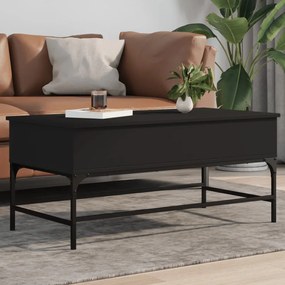 Konferenčný stolík, čierny 100x50x45 cm, kompozitné drevo+kov 845396
