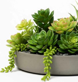 Dekoračná miska ORYVEN, sklolaminát, priemer 30 cm, beton design