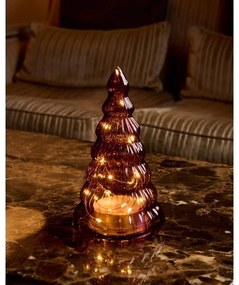 SIRIUS LED světelný stromek, skleněný, vínový, 23,5 cm