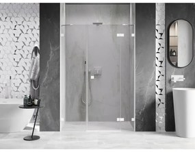 Mexen Lunar, pravé otočné sprchové dvere 135 cm, 8mm číre sklo, biely profil, 834S-135-050-20-00-P