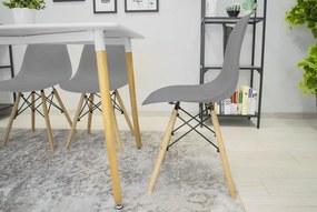 Set 4 stoličiek OSAKA sivé / čierne nohy