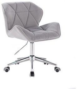 LuxuryForm DESIGN Stolička MILANO VELUR na striebornej podstave s kolieskami - svetlosivá