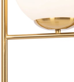 Art Deco stojaca lampa zlatá a opálové sklo - Flore