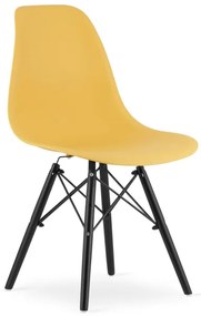 Set jedálenských stoličiek OSAKA horčicové (čierne nohy) 4ks