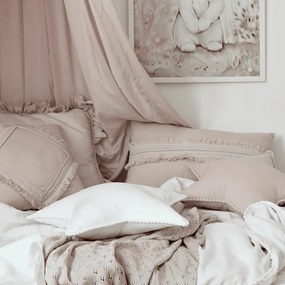 Boho vankúš hviezda s bublinkami biely 44 cm